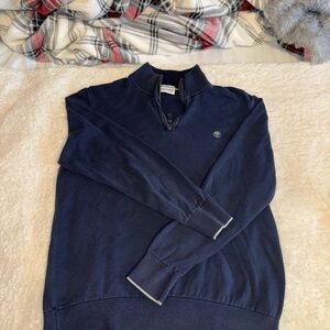 Timberland Men's Dark Blue Zip Up Sweater